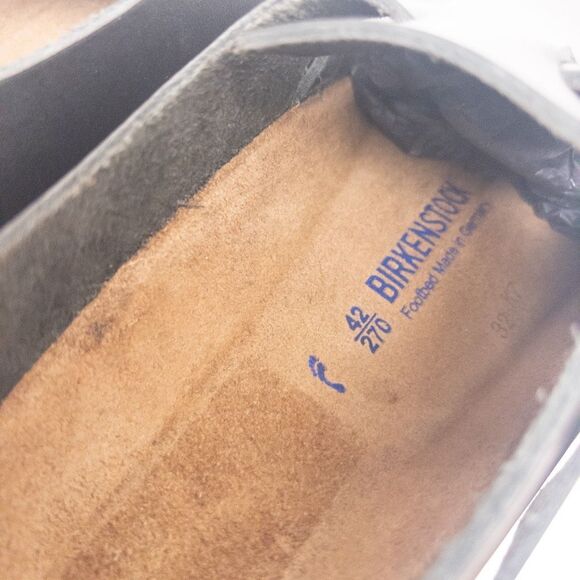 Birkenstock London Black Oiled Clog Shoes Size 42 Narrow - Picture 8 of 12